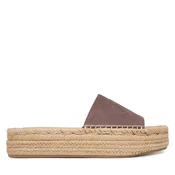 Espadrile Calvin Klein Flatf Espa Mule Nub Mg HW0HW02890 Rjava
