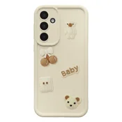 AVIZAR Ovitek za Galaxy A57 s 3D Kawaii Medvedki in Dvignjenim Robom, Bež, (5000275279)