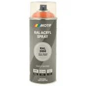 Industrijski akrilni lak sprej RAL HG 400ml Motip - RAL 2008 svetlo rdeče oranžna
