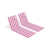 Songmics Ležalnik za plažo 158x55 cm roza