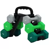 Homestar Set uteži 6 kosov z stojalom 18x8x8 cm siva zelena turkizna