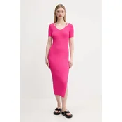 HUGO Pletena obleka Shaty 50538239 Roza Slim Fit