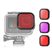 INF Vodoodporen potapljaški filter za GoPro Hero 11/10/9 Red, (21275331)