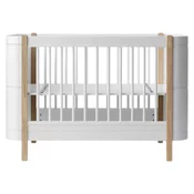 oliver furniture® otroška posteljica mini+ basic cot 60x120 white/oak