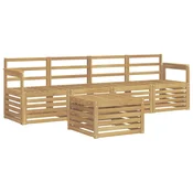 Set vanjskih sofa 5 pcs Bijela Cvrsto drvo akacije