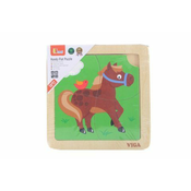 Viga Toys Lesena sestavljanka za otroke Viga 4 kosi Konj