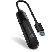 CONNECT IT USB-A USB 3.0 hub, vanjski, CRNI