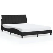 Vidaxl Posteljni okvir brez vzmetnice Hanko črn 140x200 cm žamet