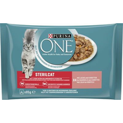 ONE Sterilcat - losos in korenje, 4 x 85 g