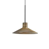 Bover LED viseča svetilka Platet, črna/medeninasta barva O 20 cm - Dnevna soba/jedilnica - Dizajn - ebenovinasto-črna, starinska medenina - Aluminij