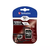 Pomnilniška kartica, Micro SDXC, 128GB, Class 10, z adapterjem VERBATIM