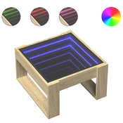 Stolic s beskonacnim LED svjetlima boja hrasta 50x53x30 cm