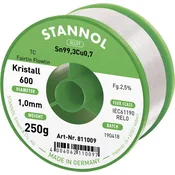 Stannol Stannol mehka spajkalna žica Kristall 600 v zlitini Flowtin TC Sn99Cu1 z 2\,5% pretoka 1\,0 mm premera na 250 g koluta Stannol Kristall 600 Fairtin spajkalna žica\, neosvinčena neosvinčeni S, (20428448)
