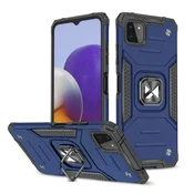 WOZINSKY Oklepno etui + magnetni držalo za Samsung Galaxy A22 4G Ring Armor, modro