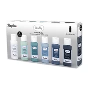 Rayher. Kredne barve Chalky set 6x60 ml, modri set