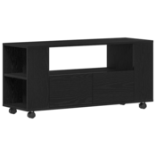 TV ormaric s kotacicima crni hrast 102x34,5x43 cm