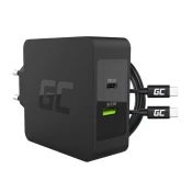 Green Cell (CHAR10) zidni punjac 45W, USB-C/USB-A + USB-C kabel