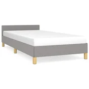Vidaxl Posteljni okvir brez vzmetnice svetlo siv 100x200 cm blago