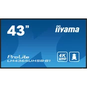 iiyama LH4365UHSB-B1 javni prikazovalnik Oblika reklamnega kioska 108 cm (42.5) LED Wi-Fi 800 cd/m2 4K Ultra HD Črna Vgrajeni procesor Android 11 24/7