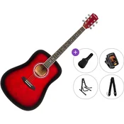 Pasadena PD-10 Premium SET Red Burst Akusticna gitara