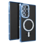 AVIZAR Diamantno ohišje za Samsung Galaxy S22 Ultra MagSafe Contour Strass, Svetlo modra, (5000016866)