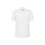 Lanena košulja United Colors of Benetton boja: bijela, regular, s klasicnim ovratnikom