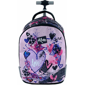 Školski ruksak na kotačima Kaos 2 u 1 - Pink Love