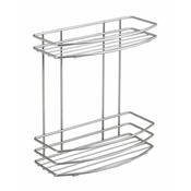 Dvojna polica iz žice CHROM LINE, kromasta - Kromasta - 24 - Jeklo - Vijaki - Žica - Aqualine - CHROM LINE - 25x31x12,5 cm - Polica