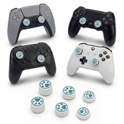 Mačje tačke 6 silikonskih kapic belo-modre barve za PS5 & PS4 & XBOX & Switch Pro