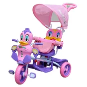 3-kolesno otroško kolo Purple Duck + zvoki + streha + ovira