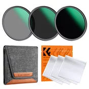 K&F 67MM, 3pcs Professional Lens Filter Kit(ND8+ND64+ND1000)+ Filter Pouch+3pcs*Cleaning Cloth