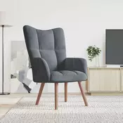 Vidaxl vidaXL Fotelj, temno siv, oblazinjen z žametom