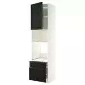 METOD / MAXIMERA Visoki element za ugradne uredaje, bela/Lerhyttan crno bajcovano, 60x60x240 cm