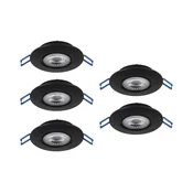 Eglo 300189 - SET 5x LED vgradnih stropnih svetilk GEDREZ LED/4,9W/230V premer 9 cm črne