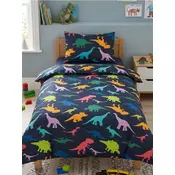 Sinsay - Set posteljine sa pamukom sa motivom dinosaurusa - mornarsko