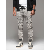 Ombre Mens JOGGERS pants with zippered cargo pockets - graphite
