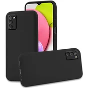shumee Mat ovitek, mehak črne barve za Samsung Galaxy A03 + steklo