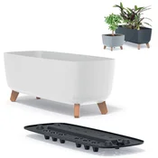 Prosperplast VRTNI LONEC ZA CVETJE NA NOGICAH, KORITO, ZABO 58 CM, BEL, EKO
