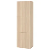 BESTA Regal z vrati, imitacija beljenega hrasta/Lappviken imitacija beljenega hrasta, 60x42x193 cm