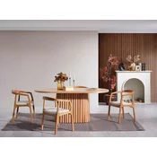 Hanah Home Trpezarijski sto i stolice Atlantis, 170x90x75 cm, 4 stolice, Smedi