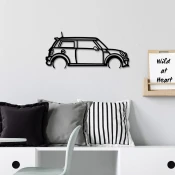 Wallity Zidna dekoracija Mini Cooper, 73x33cm, Crna