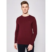 Tommy Hilfiger Majica z dolgimi rokavi Stretch Tee MW0MW10804 Bordo rdeča Slim Fit