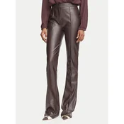 Elisabetta Franchi Usnjene hlače PA-188-66E2-V350 Temno rjava Regular Fit