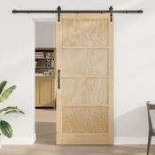 vidaXL Drsna vrata ORKDAL 93 x 211 cm Inženirski les Naravna in črna