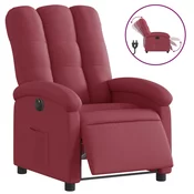 MAISON CHIC Električni naslanjač - Relax naslanjač vinsko rdeče blago, (22061132)