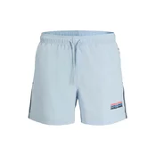 JACK & JONES Kratke kopalne hlače JPSTMAUI SUNRISE  pastelno modra / črna