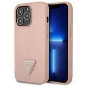 Guess etui Saffiano Triangle Logo za iPhone 13 Pro/13 (6.1) - roza
