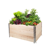 ATMOWOOD Lesena visoka greda z okovjem 120 x 80 x 20 cm