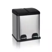 BRILANZ Nerjaveči reciklažni koš za smeti SAVERY 40 l (2 x 20 l) s pedalom