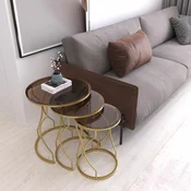 Hanah Home Rüya set stolica (umetnuti), zlatna/bronzana (3 kom)